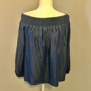 GAP balloon sleeve chambray top size Large